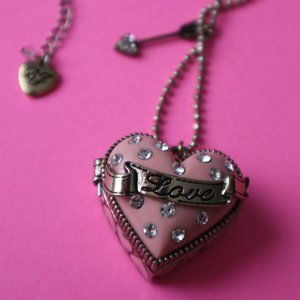 Betsey Johnson Love Locket Necklace